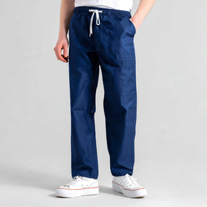 Wholesale Knitted 100% Cotton Scrub Pants for Medical Hospital Use Breathable Comfortable with Pockets Customized Color - Product Image 2