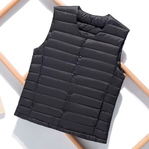 Chaleco de Plumón Blanco Talla 7XL Plus Size 90 para Hombre, Chaleco de Plumón Ultraligero, Portátil, Cuello en V, Sin Mangas, Largo Regular, 100% Poliéster - Product Image 2
