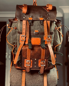 Mochila de Lona y Cuero, Ligera, para Viajes y Portátil, Venta al Por Mayor, Fabricante OEM, LCB-0050 - Product Image 1
