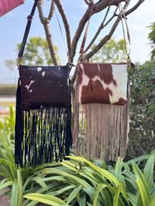 Bolso de Hombro de Piel de Vacuno con Flecos, Última Novedad, Bolsos Estilo Gitano Vintage con Pelo de Piel para Mujer - Product Image 5