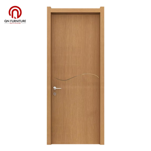 Porte principale en bois sculpté élégant en MDF, villa, manoir, design moderne, film PVC, placage bois, chambre à coucher, hôtel, personnalisation d'usine - Product Image 2