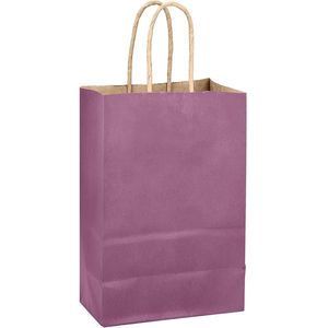 24pcs Purplish <b>Red</b> Gift Bags with Handles 8.3"x6"x3.15" Solid Color <b>Paper</b> Bags Party Favor Bulk Supply - Product Image 3