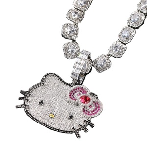 Pendentif en moissanite VVS, argent sterling 925 plaqué or, tendance hip-hop, glacé, personnalisé, unisexe pour homme - Product Image 2