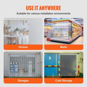 Tenda a Strisce in PVC Trasparente, Lunghezza 50 Piedi x Larghezza 8, Strisce in Plastica Nervata per Porte, Rotolo Grande per Congelatori, Garage e Porte - Product Image 5
