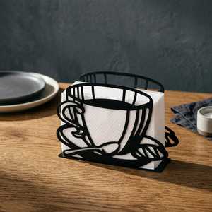 Porta Servilletas Metálico para Tazas de Café, Decoración de Mesa de Cocina Estilo Café - Product Image 4