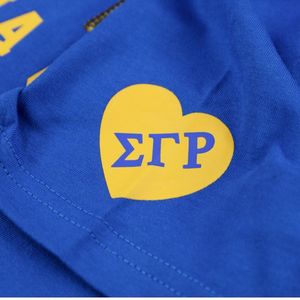 Camiseta con Lentejuelas SGR, Color Azul Rey, Hermandad Sigma Gamma Rho, Manga Corta, Prenda Griega Personalizada, Estilo Casual Urbano - Product Image 5