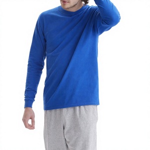 Sweat-shirt en coton biologique pour homme, bleu marine, blanc, vert foncé, échantillon gratuit, vente en gros, manches longues, impression de logo personnalisée disponible - Product Image 1