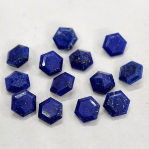 พลอยลาพิสทรงหกเหลี่ยมสีน้ำเงินสำหรับทำเครื่องประดับ - Product Image 4