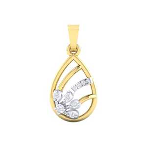 925 Sterling Silver Gold Plated Teardrop Floral Pendant Necklace Lab Grown Diamond Open <b>Frame</b> Design Luxury IGI Certified Fine - Product Image 2