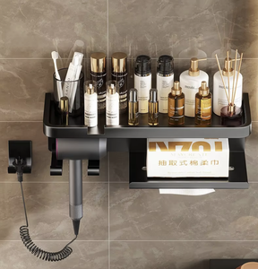 Support de Douche Mural Double Niveau en Aluminium OEM/ODM pour Salles de Bain Modernes – Organisateur Suspendu - Product Image 3