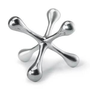 Sculpture moderne abstraite dorée, statue décorative en métal de luxe pour salon, bureau, table, étagère, ornement, décoration intérieure. - Product Image 2