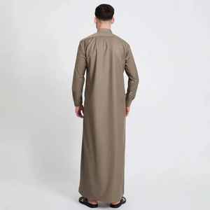Thobes de qualité supérieure pour hommes, style Qatar et Dubaï, avec des coutures élégantes, vêtements musulmans islamiques, Thobe Jubba Kaftan Abaya pour hommes - Product Image 2