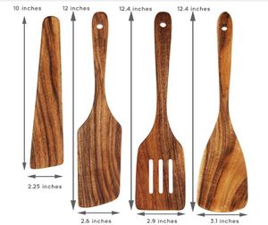 Juego de Cucharas Tradicionales Hechas a Mano de Madera de Mango para Cocinar, Remover, Mezclar y Servir Alimentos - Product Image 2