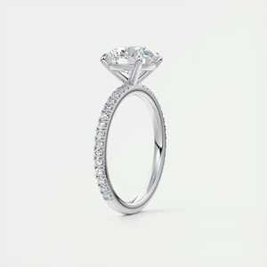 Anillo de compromiso Harper Classic Pave Solitaire con diamante cultivado en laboratorio de corte redondo de 2.25 quilates en oro blanco de 14 quilates. - Product Image 4