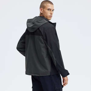 Ventes en gros de vestes coupe-vent en polaire pour hommes, design tendance, logo personnalisé, noires, imperméables, doublées de polaire, pour l'hiver - Product Image 1