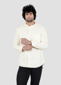 Camisa de Vestir Casual Personalizada para Hombre, Cuello Mandarín, Corte Entallado, 100% Algodón, Estilo Minimalista para Oficina, ODM, Primavera - Product Image 5