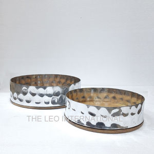 Bandeja Decorativa Geométrica para Buffet, Bandeja Ovalada de Metal con Espejo y Asa Dorada para Servir con Estilo Creativo - Product Image 5