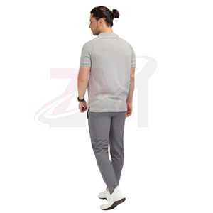 Camisetas de golf para hombre con logotipo bordado personalizado, de alta calidad, tejidas, transpirables, de poliéster y algodón. - Product Image 5