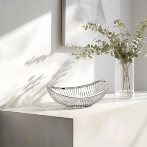 Minimalist Metal Wire Bowl Polished Finish For Fruit And Snacks Home <b>Decor</b> Dishwasher Safe Home <b>Decor</b> - Product Image 2
