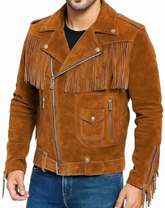 Top Quality Western <b>Suede</b> Fringe <b>Jacket</b> for Men Handmade Leather Coat with Tassels Bulk Wholesale & Custom Manufacturing - Product Image 1