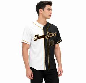 Camiseta de Béisbol Personalizada Blanca y Negra Unisex de Manga Corta con Cuello en V, Impresión Sublimada, Transpirable, de Secado Rápido, con Nombre del Equipo 00 en la Parte Delantera - Product Image 1