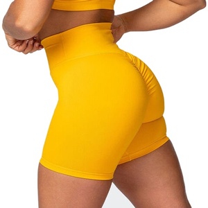 Pantalones cortos de cintura alta para entrenamiento de mujer, pantalones cortos de gimnasio de 4,5 ", pantalones cortos de Yoga de impacto de levantamiento de glúteos sin costuras - Product Image 2