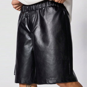 Premium Streetwear Solid Casual Men's <b>Leather</b> <b>Shorts</b> with Modern Fit Durable Construction Eco-Friendly & Lightweight Design - Product Image 3