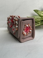 Pochette de Soirée de Luxe Vintage à Paillettes et Perles, Sac à Main de Créateur Orné de Pompons pour Femme, Idéal pour Cocktail, Mariage et Mode