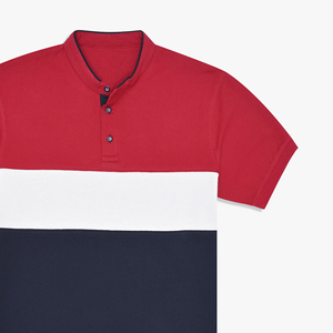 เสื้อโปโลชาย สีขาวเหลือง ตัดต่อสี แขนสั้น ผ้าฝ้ายอ๊อกซ์ฟอร์ด สวมใส่สบาย ระบายอากาศได้ดี ทรงปกติ ดีไซน์เรียบง่าย ติดกระดุมด้านหน้า - Product Image 3