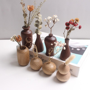 Vases en bois massif et bambou, légers, personnalisables, pour fleurs séchées, décoration maison, boutique, restaurant, durables, vente en gros - Product Image 4