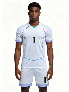 Conjunto de Camiseta de Fútbol para Hombre con Número 1, Cuello en V, Manga Corta, Transpirable, Uniforme de Poliéster para Adultos, Todas las Temporadas - Product Image 1