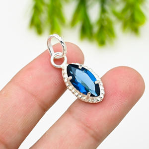 Collier de luxe en argent 925 avec topaze bleue de Londres, 22g - Product Image 2