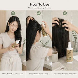 Tonique capillaire Houttuynia Cordata 150ml, spray coréen à base de plantes pour le cuir chevelu, hydratant végétalien, feuille de périlla, thé vert, sans eau purifiée - Product Image 6