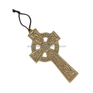 Croix Celtique Art Déco en Laiton à Suspendre au Mur, Gravure de Haute Qualité pour la Guérison Reiki, Métaphysique, Wicca – Plusieurs Options Disponibles - Product Image 3