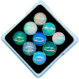 Opale d'Éthiopie naturelle chatoyante, cabochon rond 6mm 7mm, pierres précieuses en vrac, lot, prix de gros, pour la fabrication de bijoux - Product Image 1