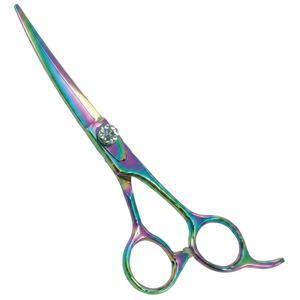 High Quality Premium Multi Colour Stainless Steel Hair <b>Shears</b>, Professional Barber Salon <b>Tools</b>, Crystal Adjustment Screw - Product Image 2