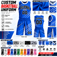 Setelan Olahraga Basket Jersey Celana Pendek Seragam Tim Cetak Sublimasi Bahan Mesh Cepat Kering Bernapas Kain Poliester Logo Kustom