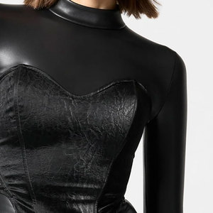 2026 New Women Classic Sleeveless Long Sexy Black Leather Bodycon Club Dresses Ladies Pencil Dresses For Sale - Product Image 6