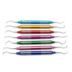 Juego de Raspadores Dentales con Mango Multicolor Arcoíris, 8 Piezas, Kit Periodontal de Acero Inoxidable para Práctica Dental Profesional - Product Image 1