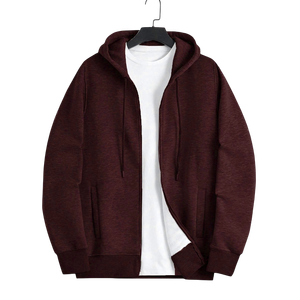 Sudadera con capucha para hombre al por mayor, de color liso, con cremallera, de algodón polar, tela de 300 GSM, estilo casual urbano - Product Image 5