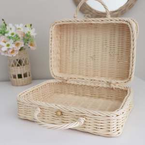 Intage-maleta de mano para niños, Maleta de viaje para llevar equipaje de ratán - Product Image 3