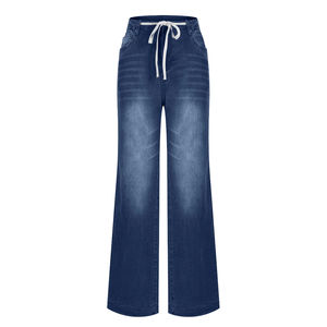 Custom Color Women's Corduroy Streetwear Wide Leg High <b>Waist</b> Vintage <b>Jeans</b> Summer Breathable Eco-Friendly - Product Image 4