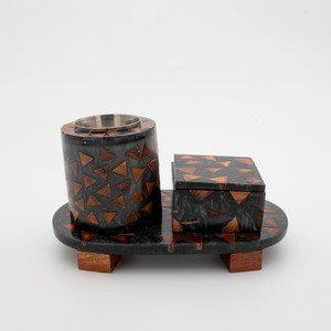 Quemador de incienso Mubkhar de resina y madera hecho a mano, con soporte acrílico, estilo árabe, difusor aromático decorativo. - Product Image 2