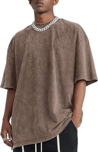 Camisetas de Hombre al por Mayor, de Algodón 100%, Lavado Ácido, de Alta Calidad, con Logotipo Personalizado, Tallas Grandes, AI-TS-208 - Product Image 4