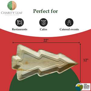 Vassoio in Foglia di Palma Naturale 22 x 12 Pollici, Decorazione per Albero di Natale e Articoli da Tavola per Feste - Product Image 6