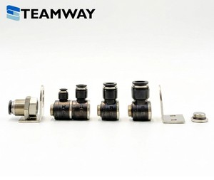TEAMWAY Modular Pneumatic Manifold Block <b>Quick</b> Fitting with Mounting Bracket, Bulkhead Air Tube Hose <b>Connector</b> Joint - Product Image 3