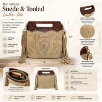 Sac fourre-tout élégant en daim pour femme avec franges, sac à bandoulière |   Sac à main de créateur pour le bureau et usage quotidien, fabriqué en Inde, export 2026