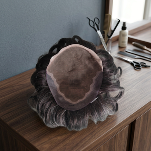 วิกผมผู้ชาย Taz Hair แบบอินเดีย Remy Hair Toupee  ทรงผมตรงหยิกธรรมชาติ  ทรงผมลอนลึก  ทรงผมลอนน้ำ  ทรงผมแสกข้าง  ผลิตในบังกลาเทศ - Product Image 5
