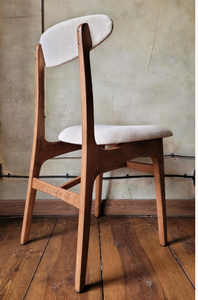 Chaises de salle à manger de style américain, chaises en bois, meubles de salon avec assise en bois massif et coussin pour le dossier, chaises de salon pour usage domestique - Product Image 4