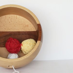 Eco-Friendly Handcrafted Wooden Yarn <b>Bowl</b>: Wood <b>Knitting</b> Organizer from HWC - Product Image 3